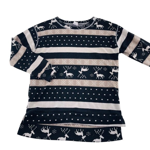 Reindeer Striped Sweater Sew In Love S Womens Polyester Spandex - Picture 1 of 5